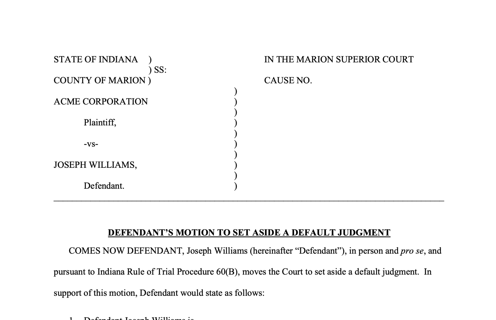 Motion To Set Aside Default Judgement Tyson Law Firm P C 